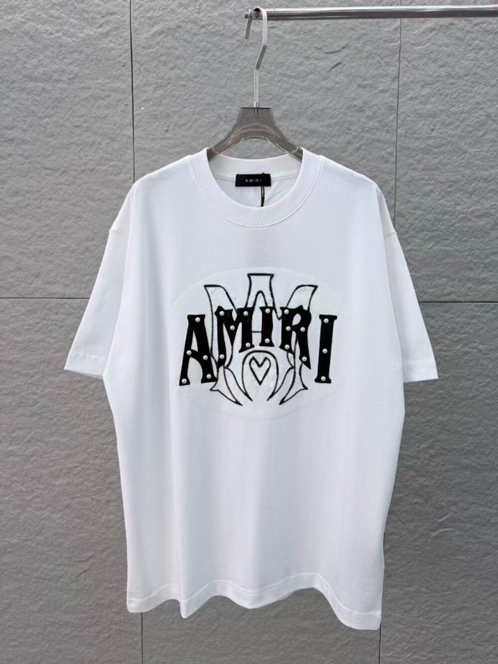 Amiri Men's Classic Summer Short-Sleeve White